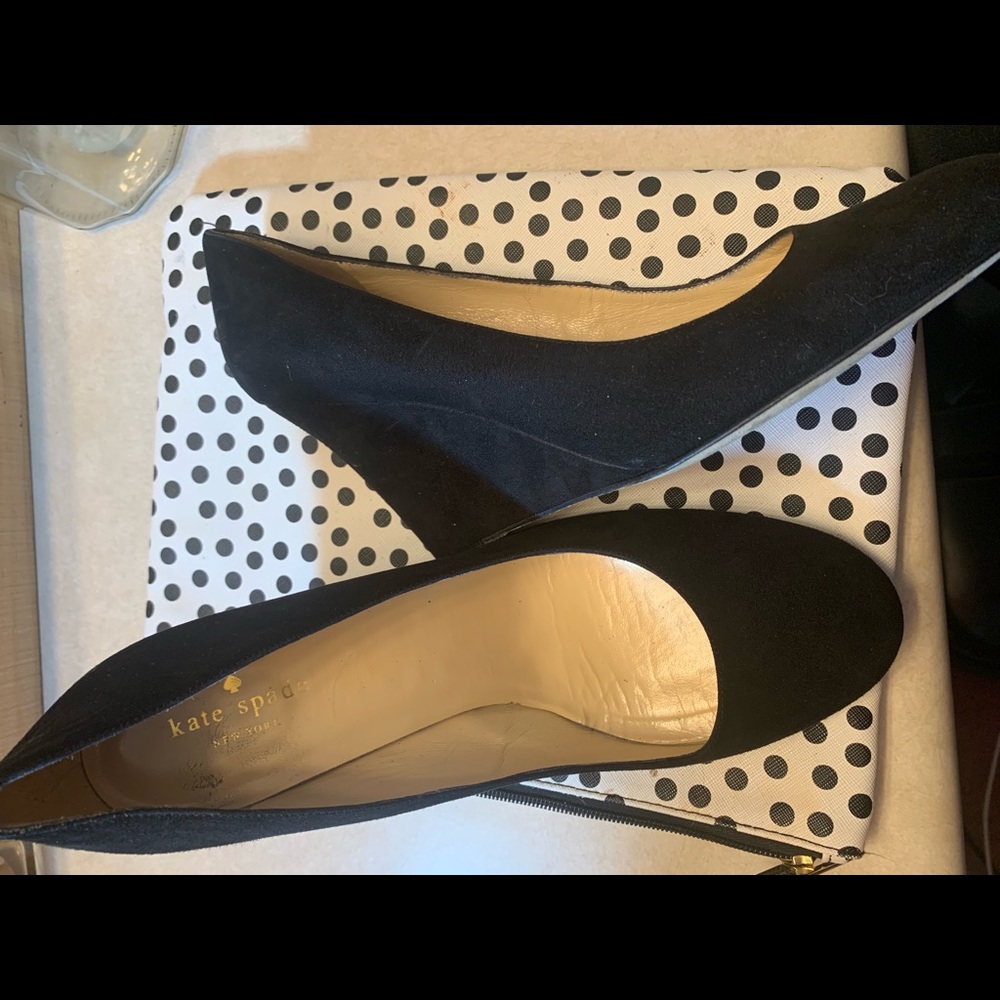 Kate Spade black suede wedge size 9.5